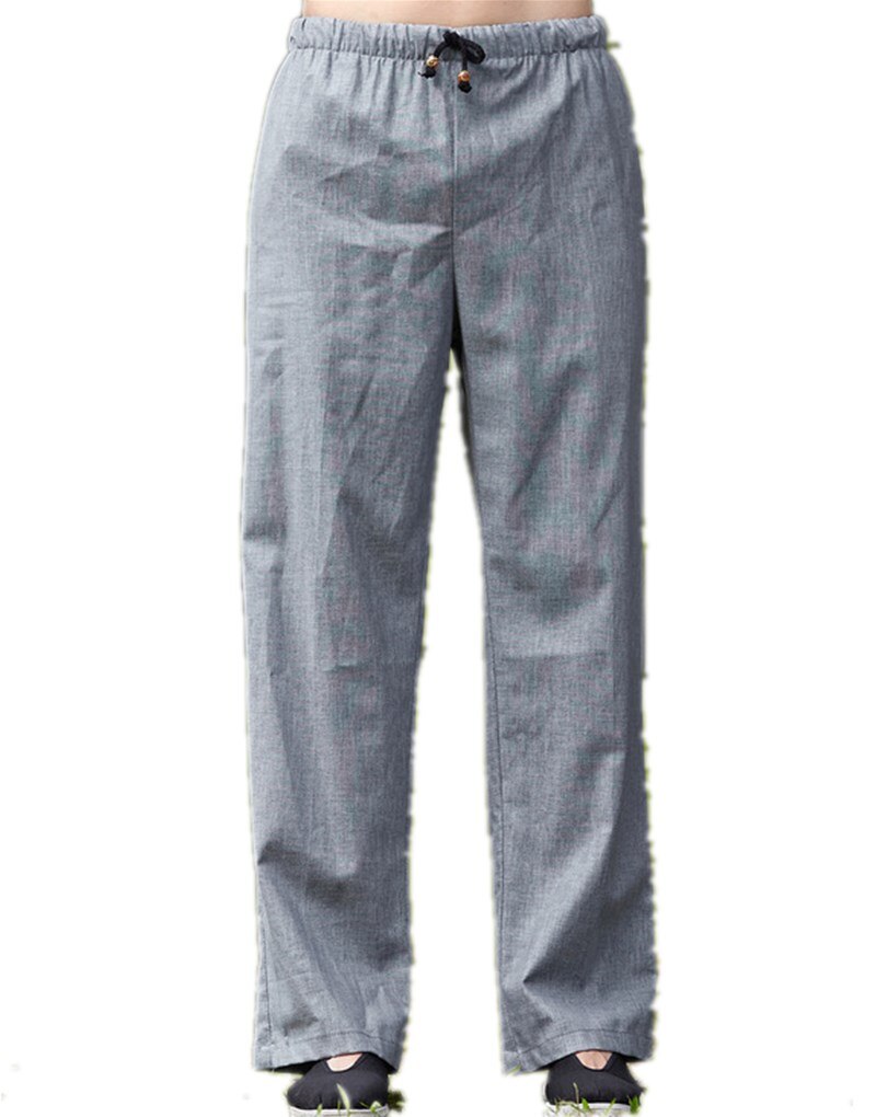 Style chinois tai chi pantalon KungFu pantalon kung fu Costume taiji pantalon hommes pantalon pour hommes 4 couleurs: Gris / XXL