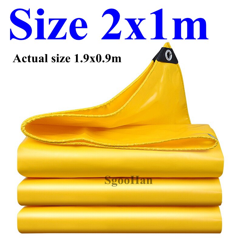 0.45mm Yellow Rainproof Cloth PVC Coated Banner Tarpaulin Oilcloth Outdoor Awning Waterproof Oxford Cloth Sunshade Sail Shelter: 2x1m