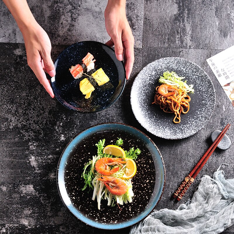 Fancity Japanse Keuken Diner Plaat Multi-Size Ondiepe Plaat Retro Sushi Plaat Thuis Creatieve Keramische Plaat Persoonlijkheid Schotel