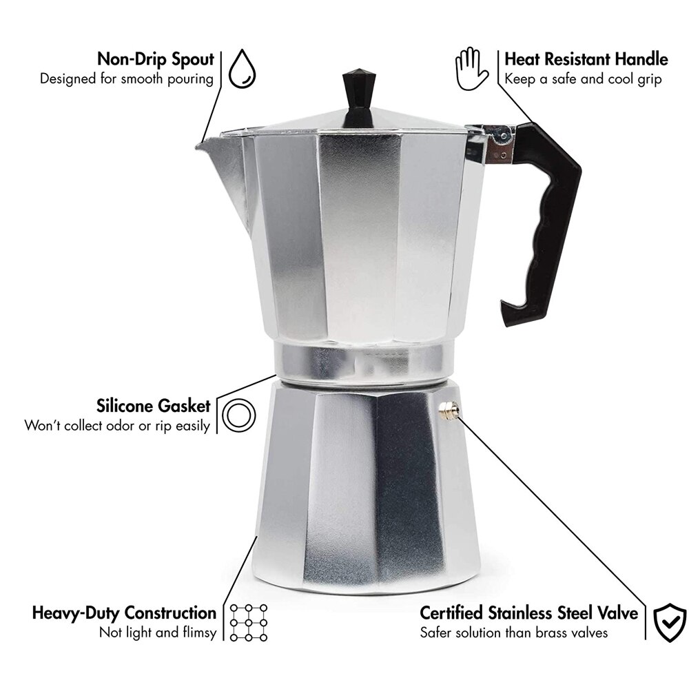 Moka Pot Italiaanse Koffie Machine Espresso Aluminium Geiser Koffiezetapparaat Waterkoker Latte Kachel Klassieke Coffeeware Barista Accessoires