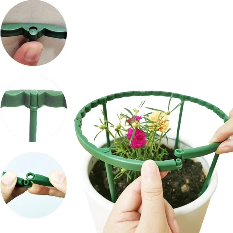 1/4/8/16 Plastic Plant Support Pile Stand Plant Support Pile for Flowers Greenhouses Arrangement Fixing Rod Holder Garden Tools