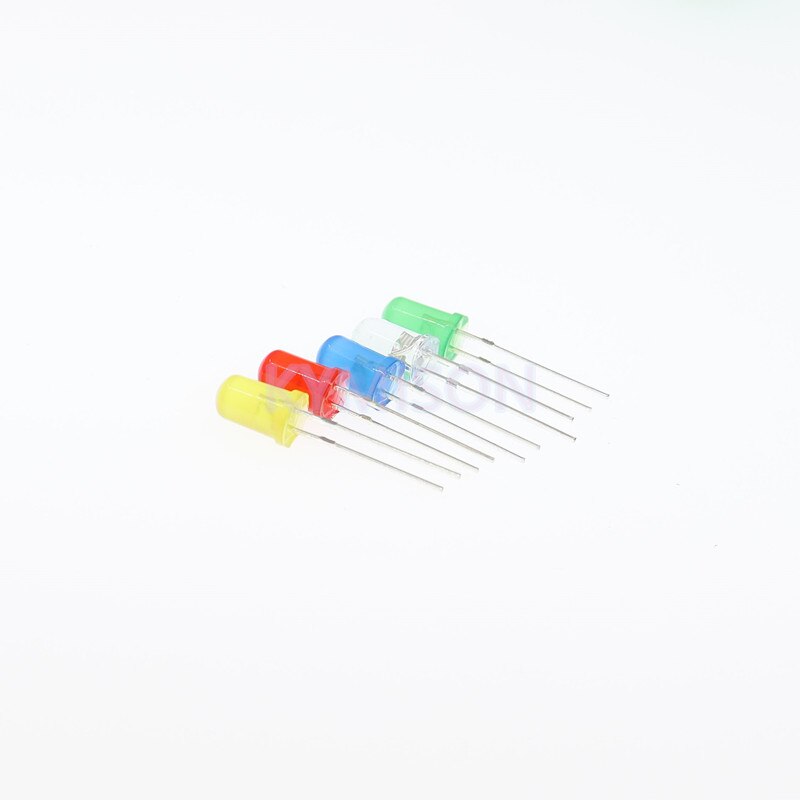 500pcs/Lot 5mm LED Diode 5 mm Assorted Kits White Green Red Blue YellowDIY Light Emitting Diode in Bag/Box