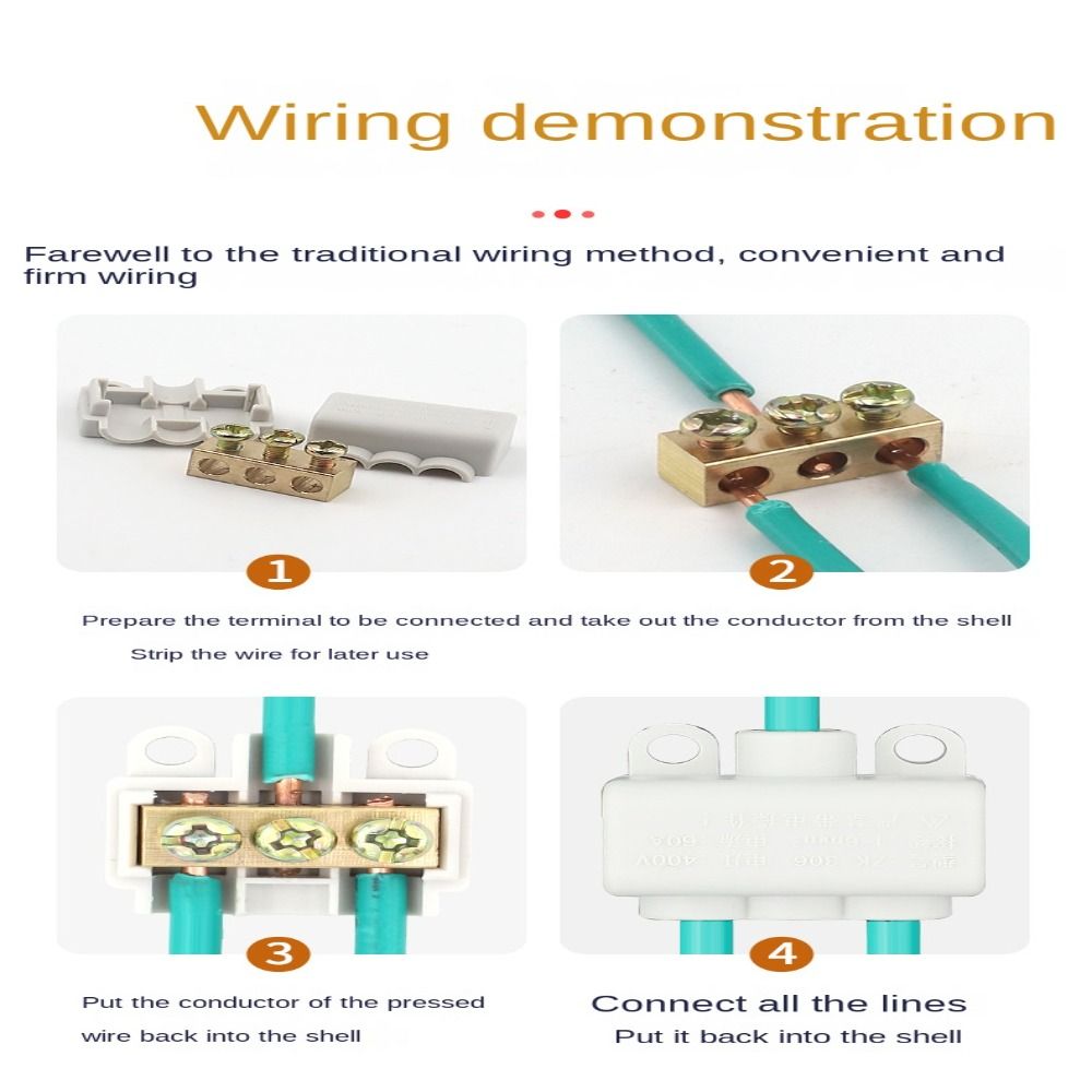 Terminal de cableado tipo T, Terminal de rama de alta potencia, conector de Cable rápido, Conector de caja de conexiones de Cable eléctrico duradero