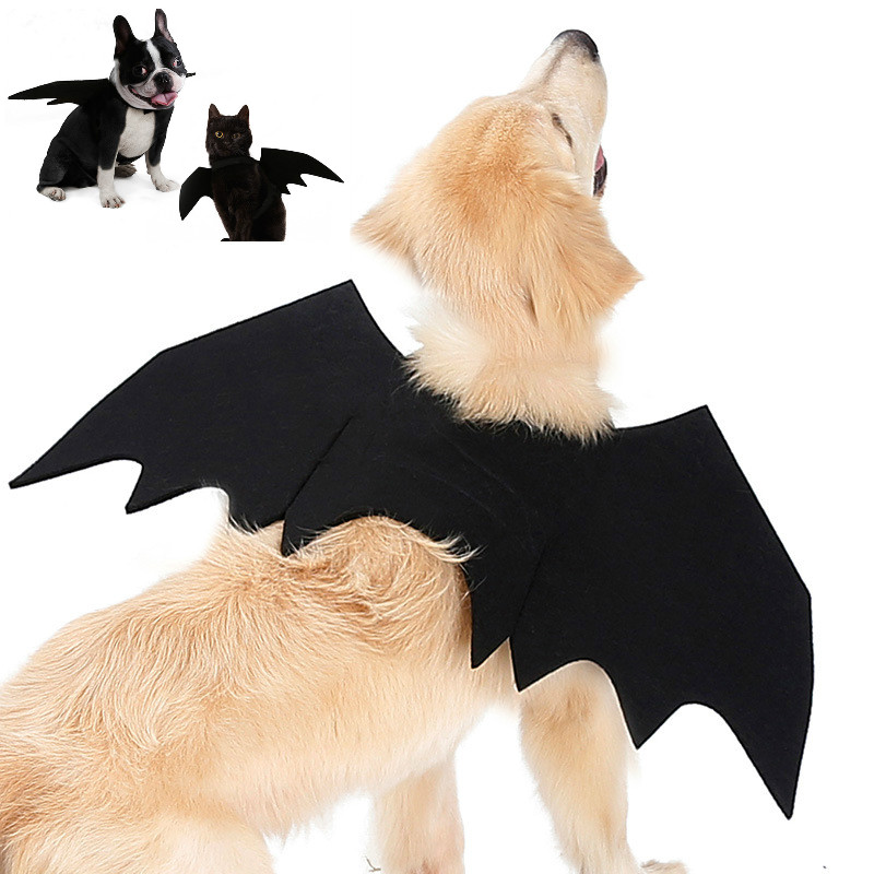 Schattige Huisdier Kleding Black Bat Wings Harnas Kostuum Voor Halloween Cosplay Kat Hond Halloween Party Voor Dierbenodigdheden
