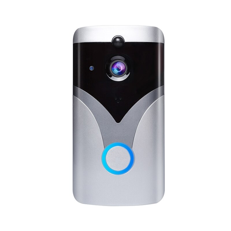 Hd Draadloze Wifi Smart Video Intercom Deurbel Camera Visuele Intercom Ip Deurbel Draadloze Home Security Deurbel Camera: Silver