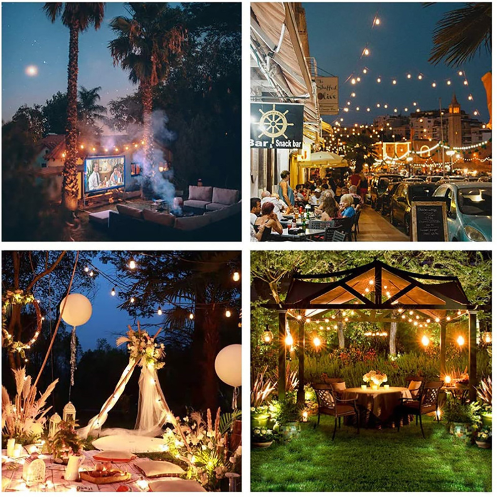 LED G40 Solar String Lights with Remote Control and Weatherproof Globe Bulbs Solar Charge Garland String Lights for Garden Decor