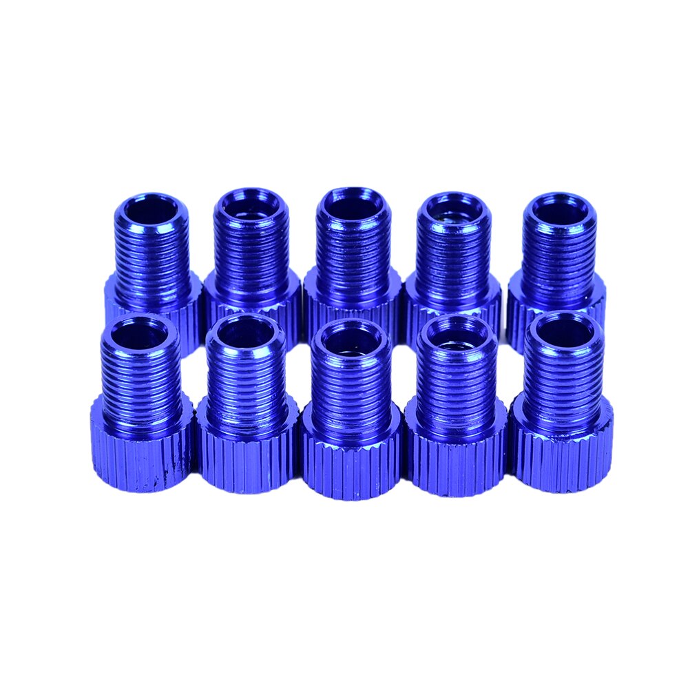 10PCS Bike Valve Adaptor Pump Bicycle Convert Tube Pump Tool: blue