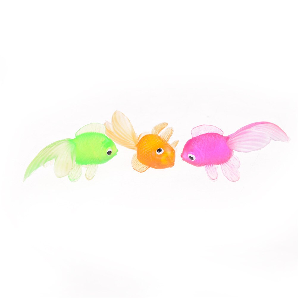 3/20 Teile/los Zufällige Farbe 4cm Weiche Gummi Gold Fisch Kleine Goldfisch freundlicher Spielzeug Kunststoff Simulation Kleine Goldfisch