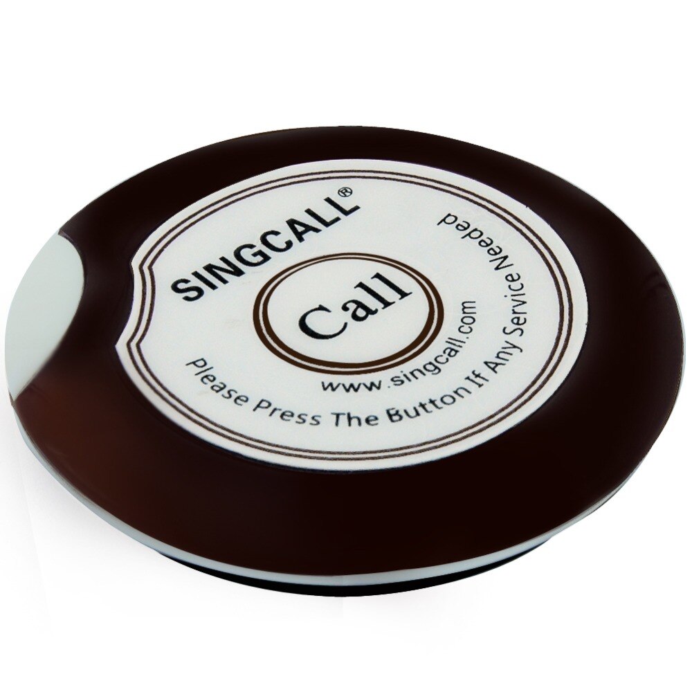SINGCALL Wireless Service Calling Button,Ultrathin Single Call Button for Cafe, Restaurant APE700 White