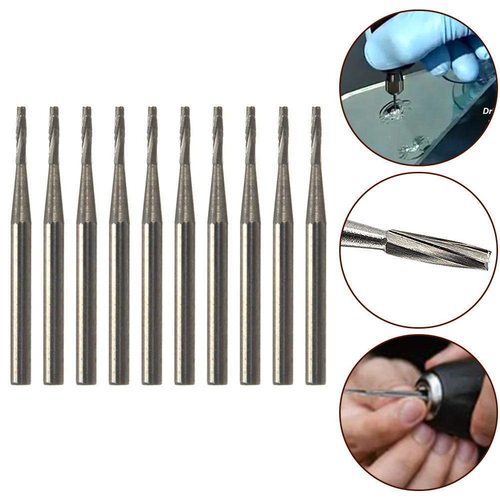 Brocas para reparación de parabrisas de vidrio de coche, herramientas de broca de carburo cónico de vidrio para coche, broca de perforación especial para reparación de automóviles, 10 Uds.
