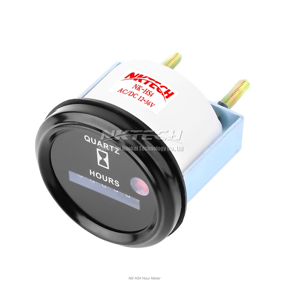 NKTECH Quartz Hour Meter Round NK-HS4 Meters Time Running Counter For Excavator Engineering Vehicle Generator Tractor Boats ATV