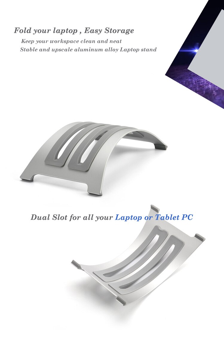 Aluminum Alloy Space-saving Laptop Vertical Stand Desktop Erected Holder for MacBook Pro Air Retina