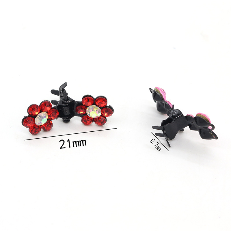 12 Stks/partij Haar Claws Meisjes Kleine Leuke Crystal Bloemen Metal Hair Clips Hoofdband Haarspelden Haar Oranment Mode Haaraccessoires