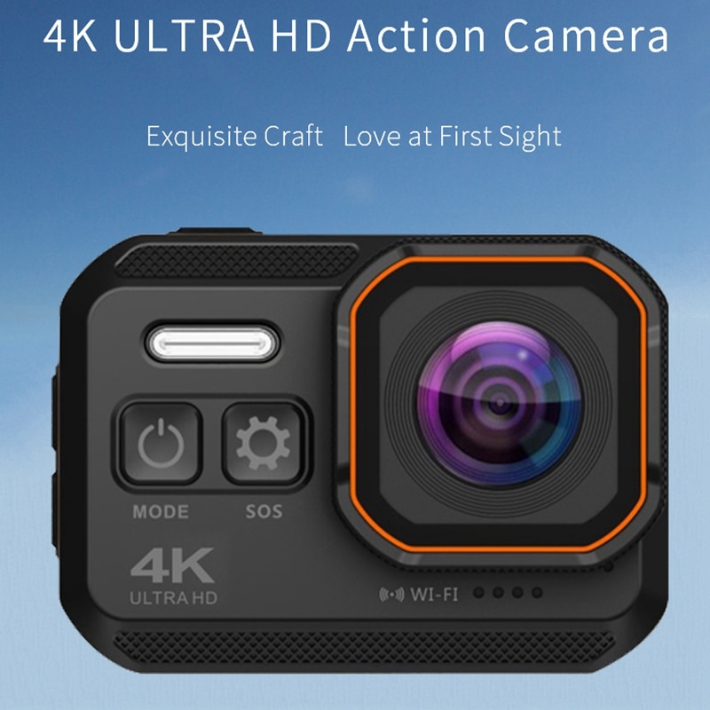 Caméra d‘action double écran 4K Ultra HD - 30fps, 16MP, Wi-Fi, étanche