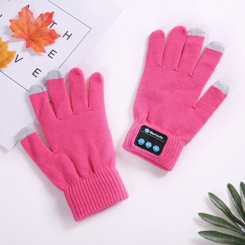 Guantes con auriculares Bluetooth para hombre y mujer, manos libres, manos libres, con pantalla táctil, para teléfono, 1 par: Red