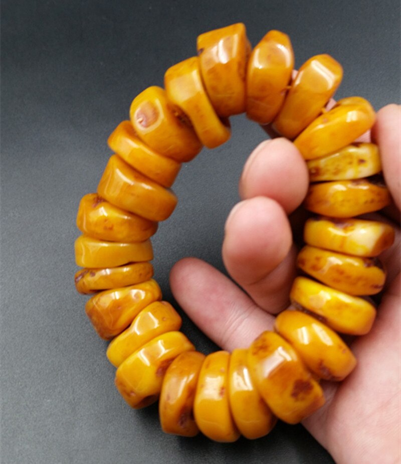 Baltische Oude Natuurlijke Hars Steen Vrouwen & Mannen Armband Vintage Stijl Klassieke Sieraden 20Mm Niet Natuurlijke Amber