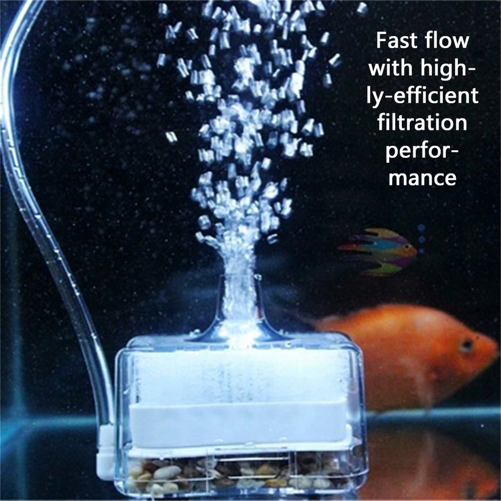 Acryl plastic zuurstof lucht aangedreven biochemische spons aquarium super actieve kool waterfilter aquariumfilter