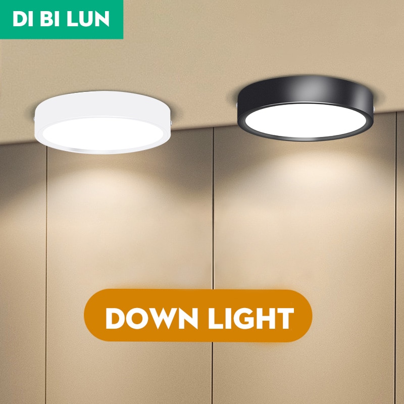 ledet downlight mini overflatemontert  ac85-265v 5w 10w 15w panel søkelyset ultratynne taklamper innendørsbelysning til kjøkken