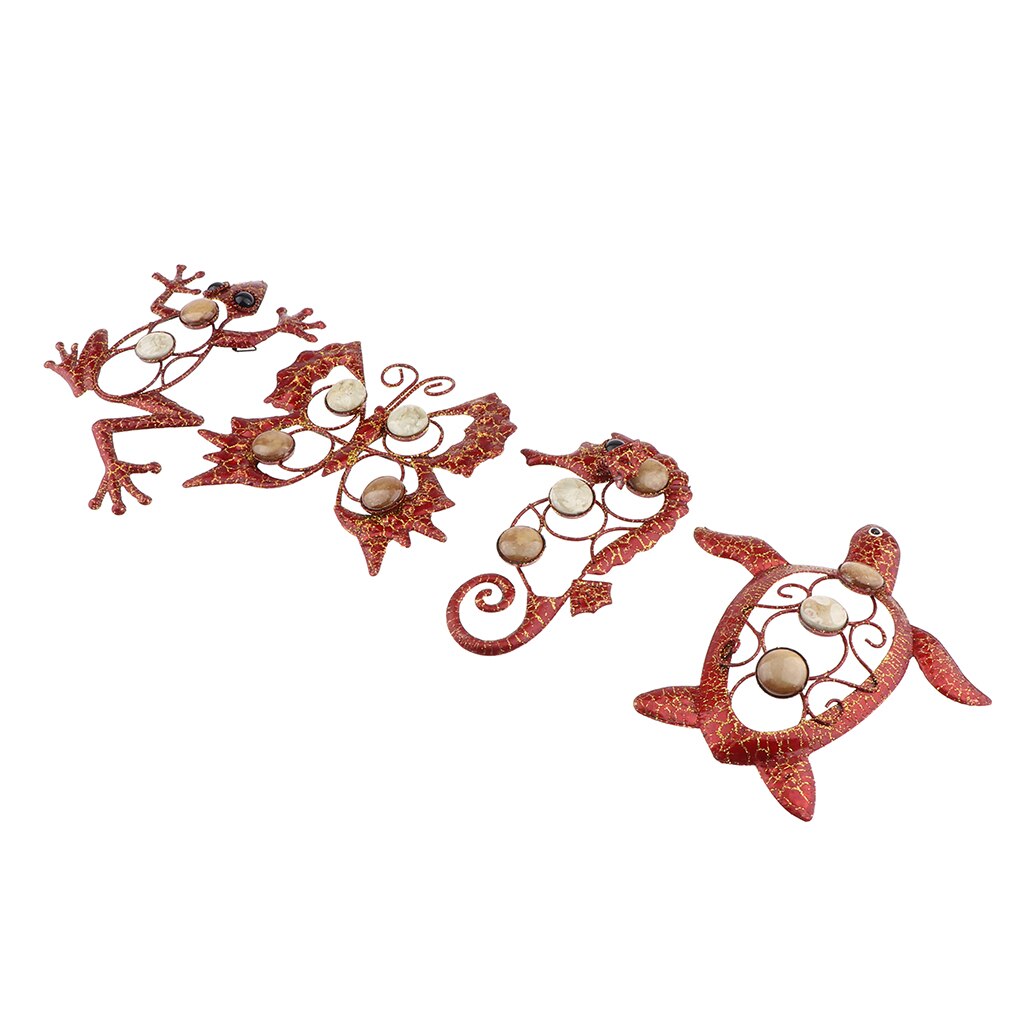 4 stk metal 3d dyr hjem indendørs udendørs have væg kunst dekoration ornament