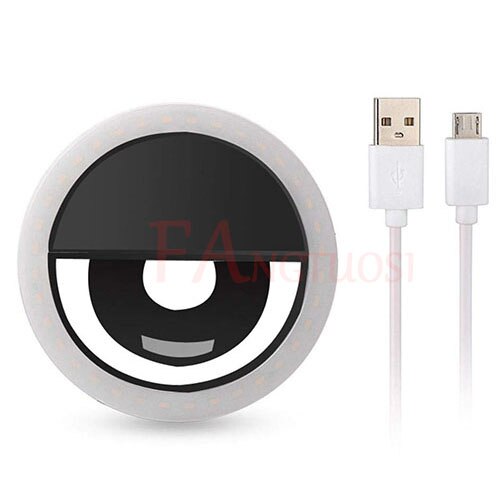 FANGTUOSI LED Selfie Light Phone light ring Portable Flash Enhancing Photography ring light: Black