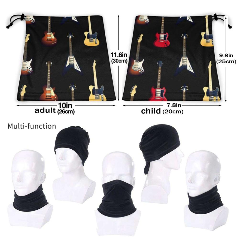 Seemless Electric Guitars Collection Art Soft Warm Child Girl Adult Sport Scarf Flying V Stratocaster Guitars Guitar