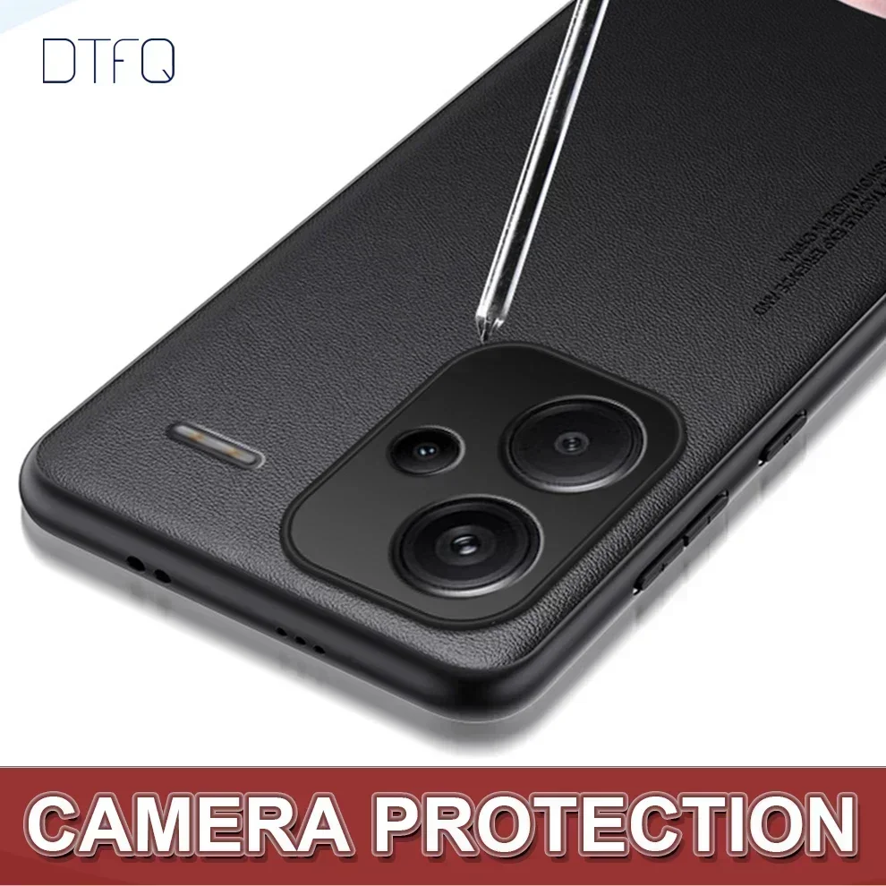 Capa Traseira Anti Choque para Xiaomi, Capa De Couro De Luxo Para Redmi Note 13 Pro Plus