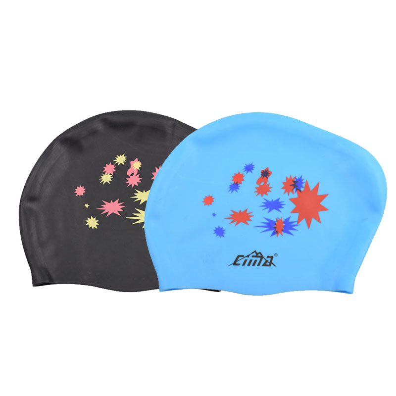 Gorro de natación de silicona para mujer, gorro de baño de pelo largo Extra grande, impermeable, con copa de oreja, protege las gorras de natación elásticas