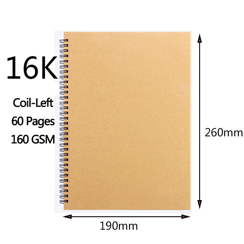 Cuaderno de bocetos , papel grueso, cuaderno en espiral de 160GSM, suministros escolares de arte, Bloc de notas de dibujo con lápiz: Caqui oscuro