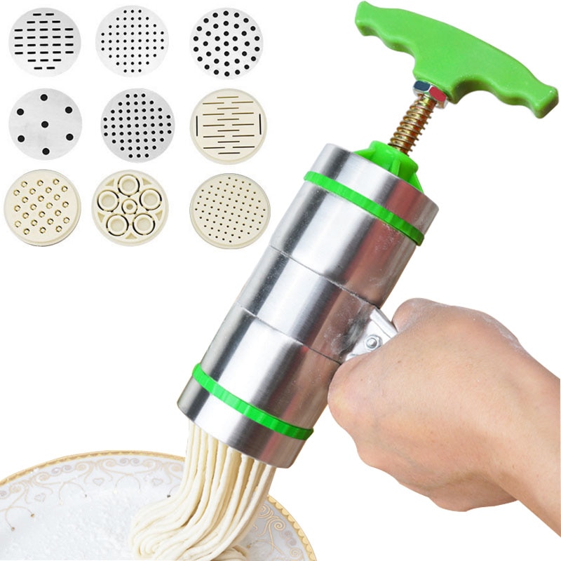 Nudel Pasta Presse Hersteller Maschine Hand Cutter, Manuelle Entsafter Kochgeschirr mit 7/5 Drücken Formen Herstellung Spaghetti Fettuccine Nudel