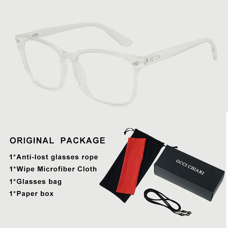 Blue Light Blocking Glasses Frame Women Oversized Eyewear Transparent Computer Glasses Eyeglasses Frames очки OCCI CHIARI OC5121: C4 Transparent