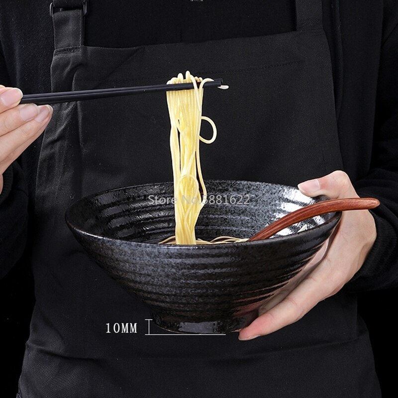 8 Inch Creatieve Japanse Ramen Instant Noodle Kom Grote Keramische Slakom Fruitschaal Soep Spaghetti Pasta Magnetron Servies