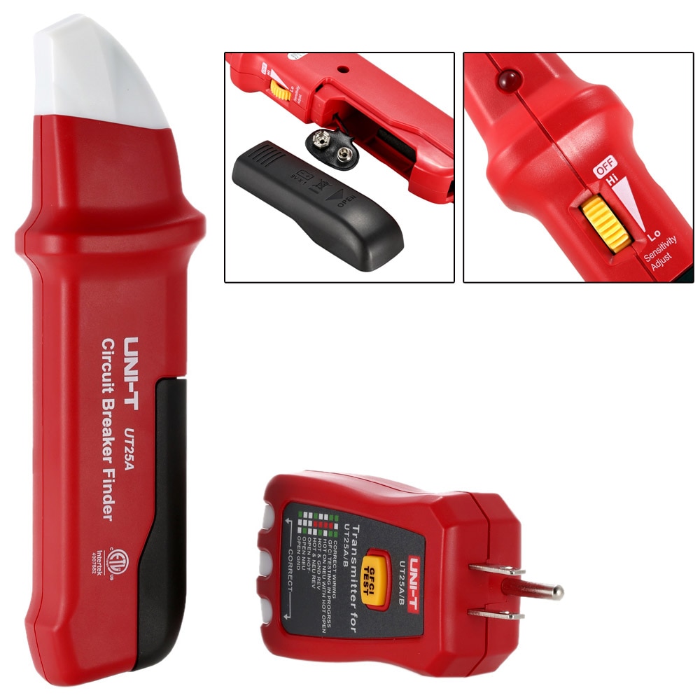 UNI-T UT25A Automatic Circuit Breaker Finder Socket Tester with LED Indicator Multi-Functions Electrician Diagnostic-tool
