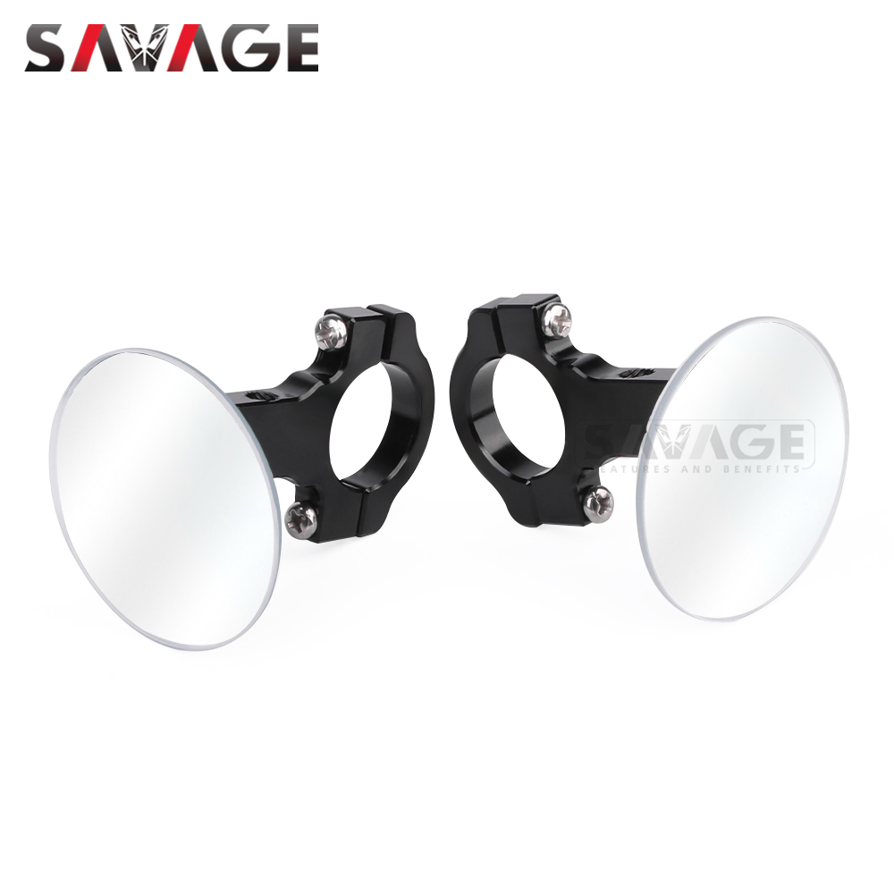 Universeller Rückspiegel, breite Sicht, konvex, Motorrad-Lenkerhalterung, hinterer Seitenspiegel, toter Winkel, randlos, 360-Grad-Drehung