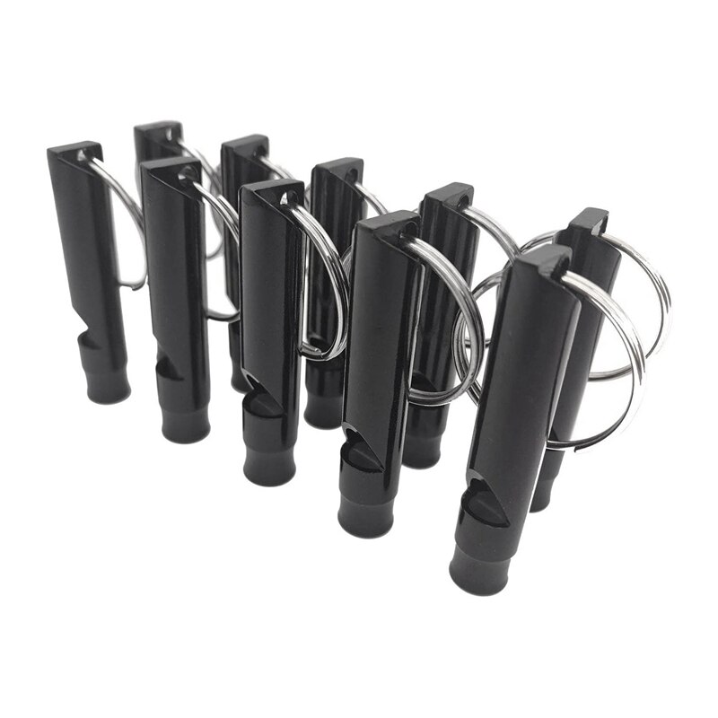 20- pack aluminium visselpipa, sport visselpipa, akut överlevnad visselpipor med nyckelring, svart