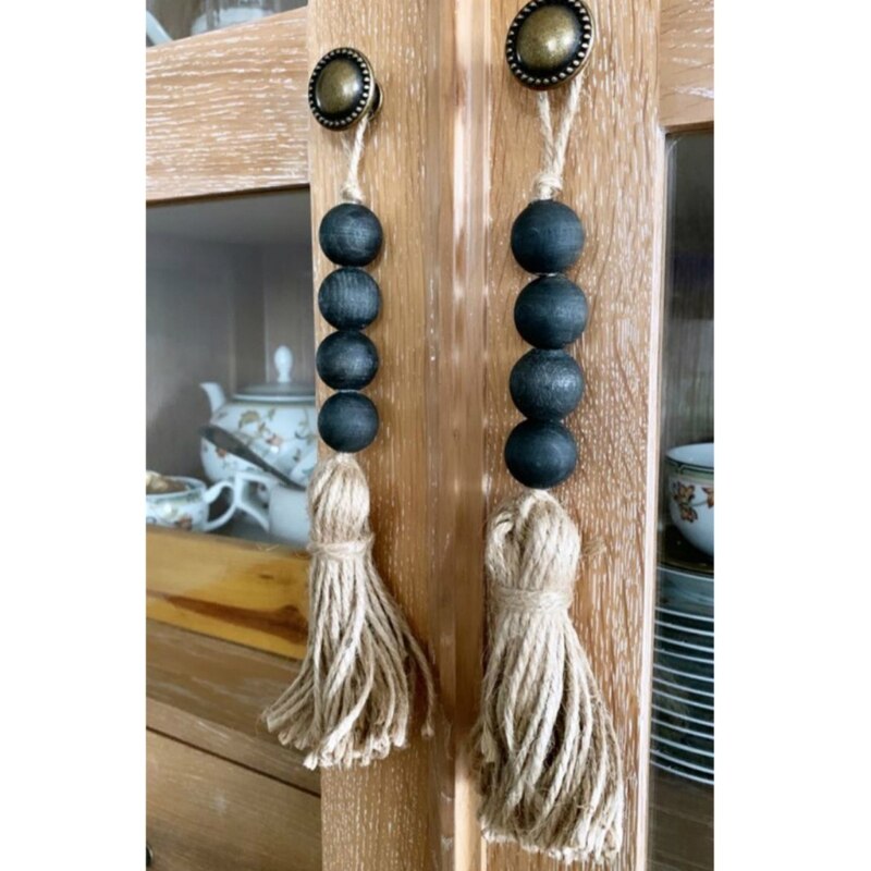 Cuentas de borlas de granja para decoración de puerta de armario, cuentas de madera Natural, adorno de florero de boda, decoración del hogar, 1 ud.
