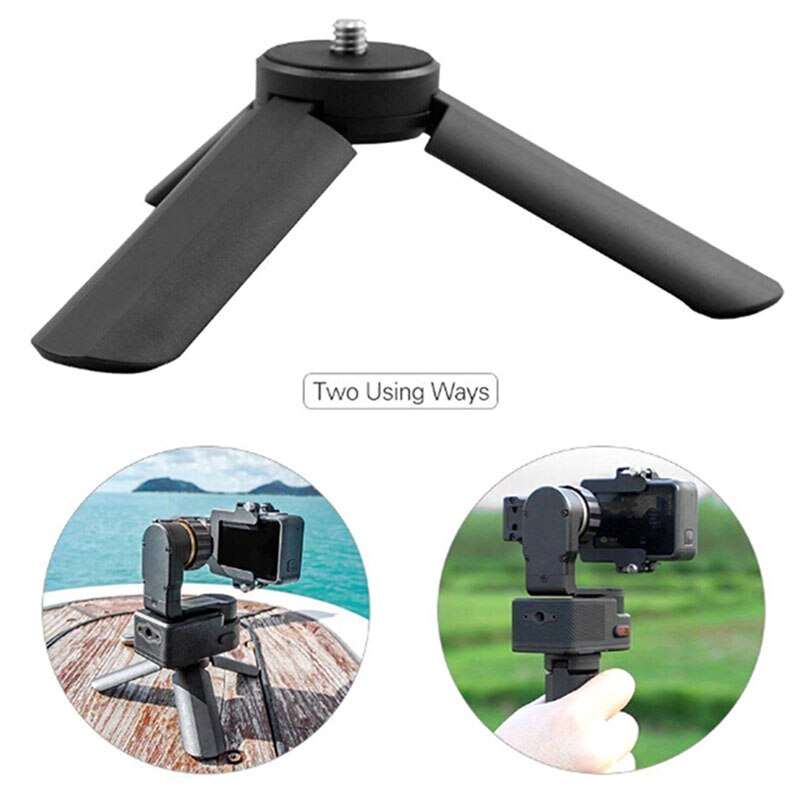 Mini Tripod Stand Cameras Portable Folding Desktop Stand Gimbal Tripod Camera Stabilizer for Camera Black