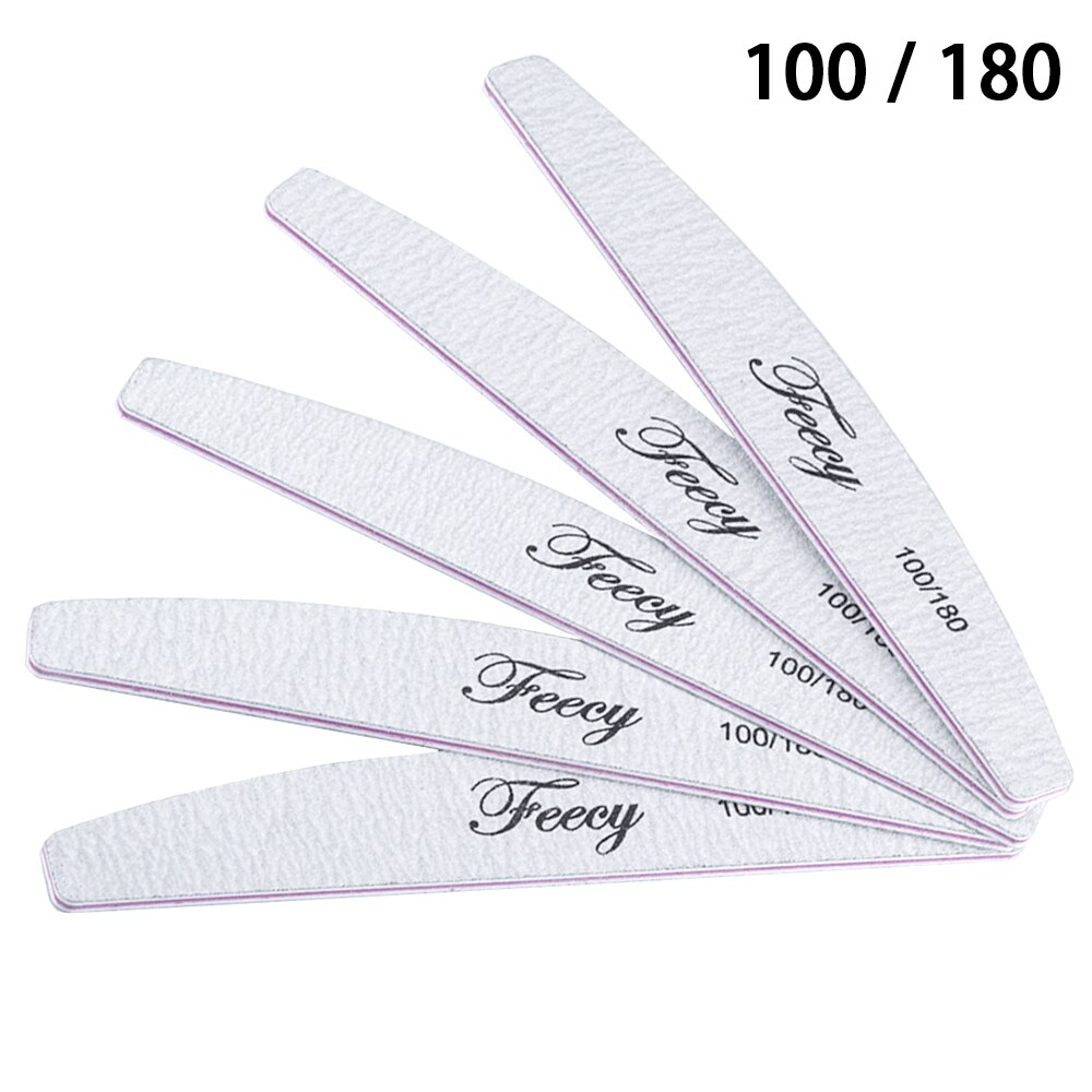 10pcs Nail Files Buffers 100/180 Sanding Buffer File Double Side Trimmer Lime Polish Ongles Pedicure Manicure Nail Art Tools: NF0502 5PCS
