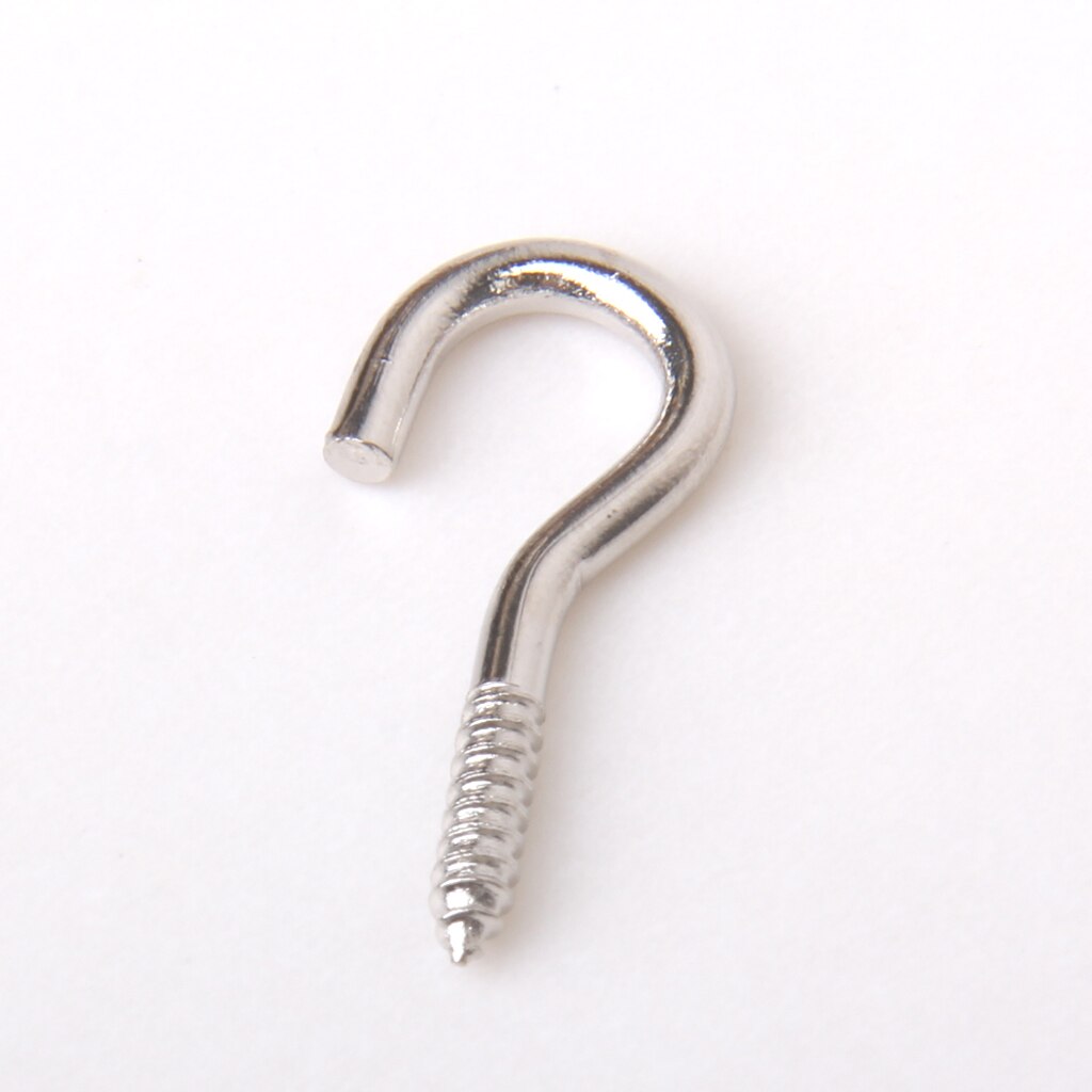 50pcs Screw Eye,Lag Eyebolts Thread Eye Screws, Silver Plated Metal Eye Shape Screw Hooks Self-Tapping Screws Hooks Ring