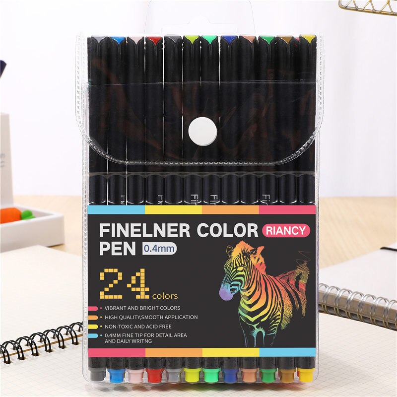 Akvarellpensel Penn Sett 60 Farger - finne liner Kunst Tusj - Tegning Maling - Skoleutstyr