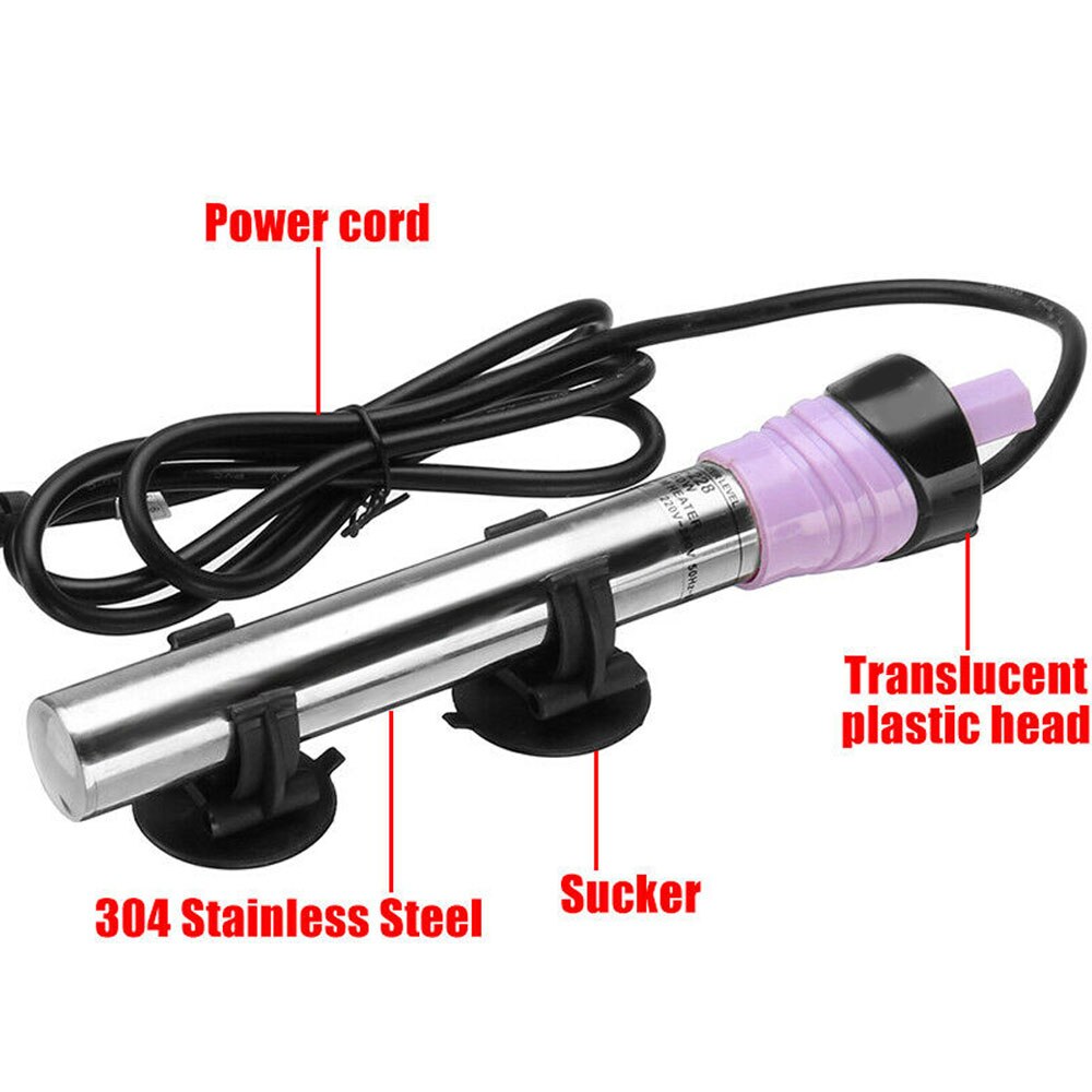 50W-300W US Plug glass explosion-proof aquarium fish tank water heater mini adjustable heating rod aquarium temperature control