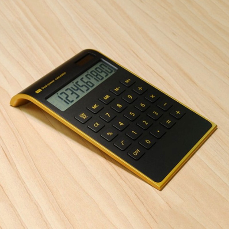 Schlanke tragbare mini 10 digitalrechner solarenergie kristall tastatur dual-stromversorgung rechenmaschine