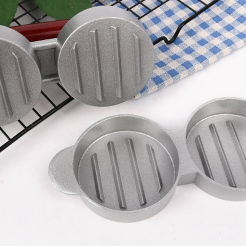 Mini prensas para hamburguesas antiadherentes, 3 ranuras, para hamburguesas pequeñas, prensa Triple, para hacer hamburguesas de ternera, máquina de molde para carne, cocina