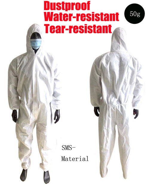 Traje de salto de protección de aislamiento sanitario desechable, ropa de seguridad para el trabajo, transpirable, a prueba de polvo, pintura de pulverización, traje general de trabajo: XXXL / Castaño