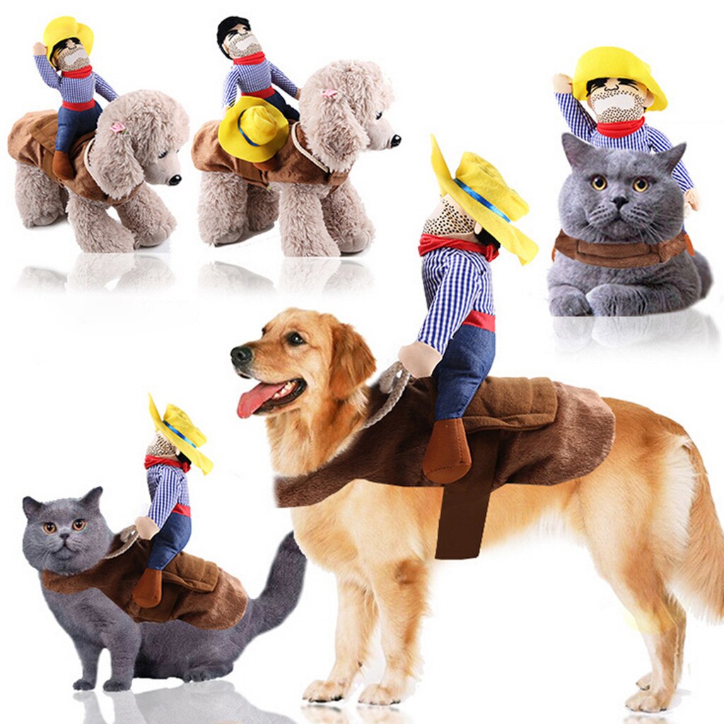Transer hundeskjorte kæledyr kat cowboy rytter hund kostume hunde tøj ridder stil med hat t \x2 dshirt til hunde tøj til hund: Xl