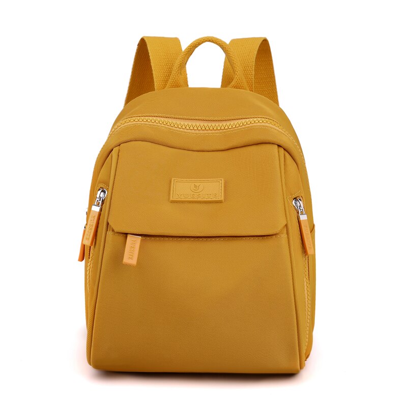 Mochila pequeña de nailon para mujer, morral pequeño de compras, resistente al agua, a la , bonita, 2022: YELLOW