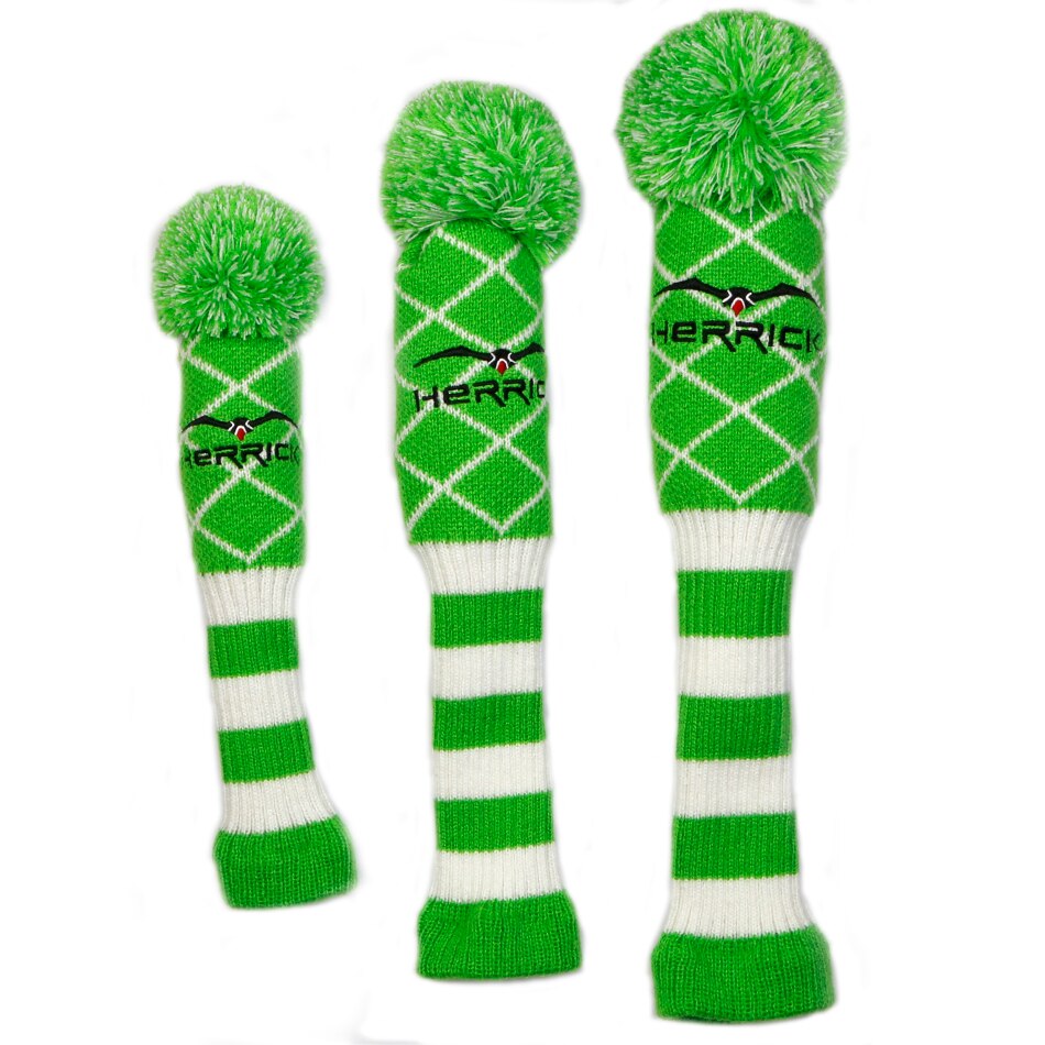 Clubs de golf couvre-chef laine tricot Clubs de Golf ensemble pilote NO.3.5 Fairway bois couvre-chef 3 couleurs au choix: white green