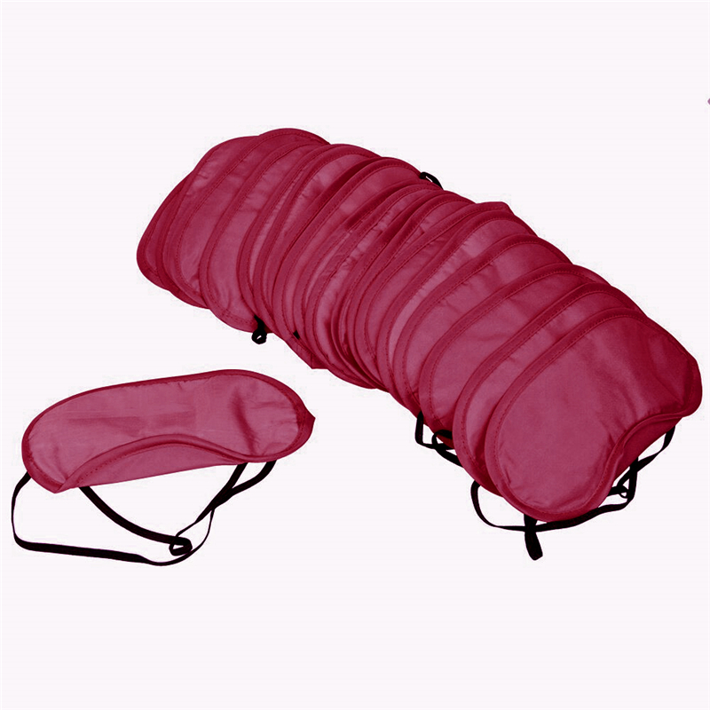 10 Teile/los Weiche Reisen Schlafen Augen Maske Schwarz Schatten Entspannen Schlaf Frauen Männer Augenbinde Augenklappe Nacht Augenklappe: Red wine10pcs