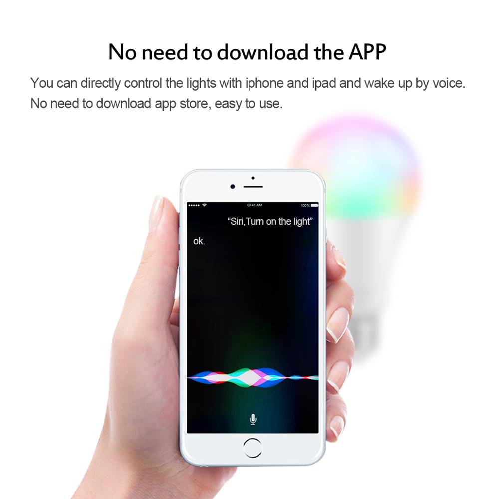 Apple homekit led wifi smart lyspære siri stemmestyring rgb nattlampe arbeid med apple home kit app alexa google assistent