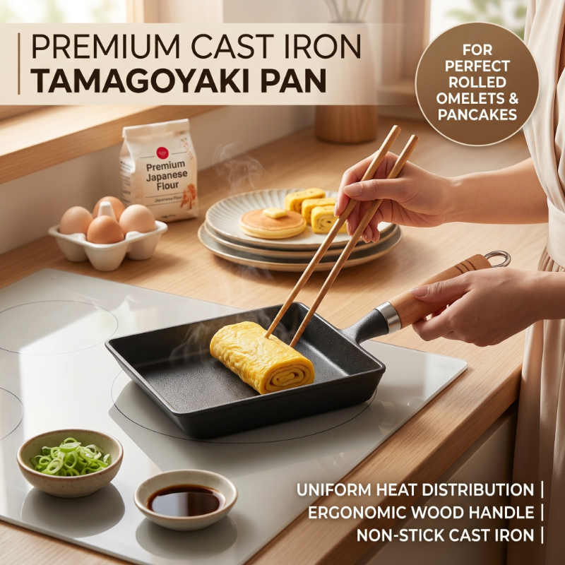 Non-Stick Japanese Cookware Home Kitchen Egg Pan Pancake Frying Pan Cast Iron Pot Easy To Clean Cooking Tools Square Pots