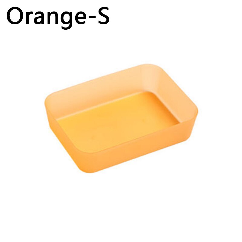 Storage Drawers Plastic Storage Organizer Drawers For Makeup Clothes Tableware Organizer Box Kitchen Desktop Organizer: Orange-S